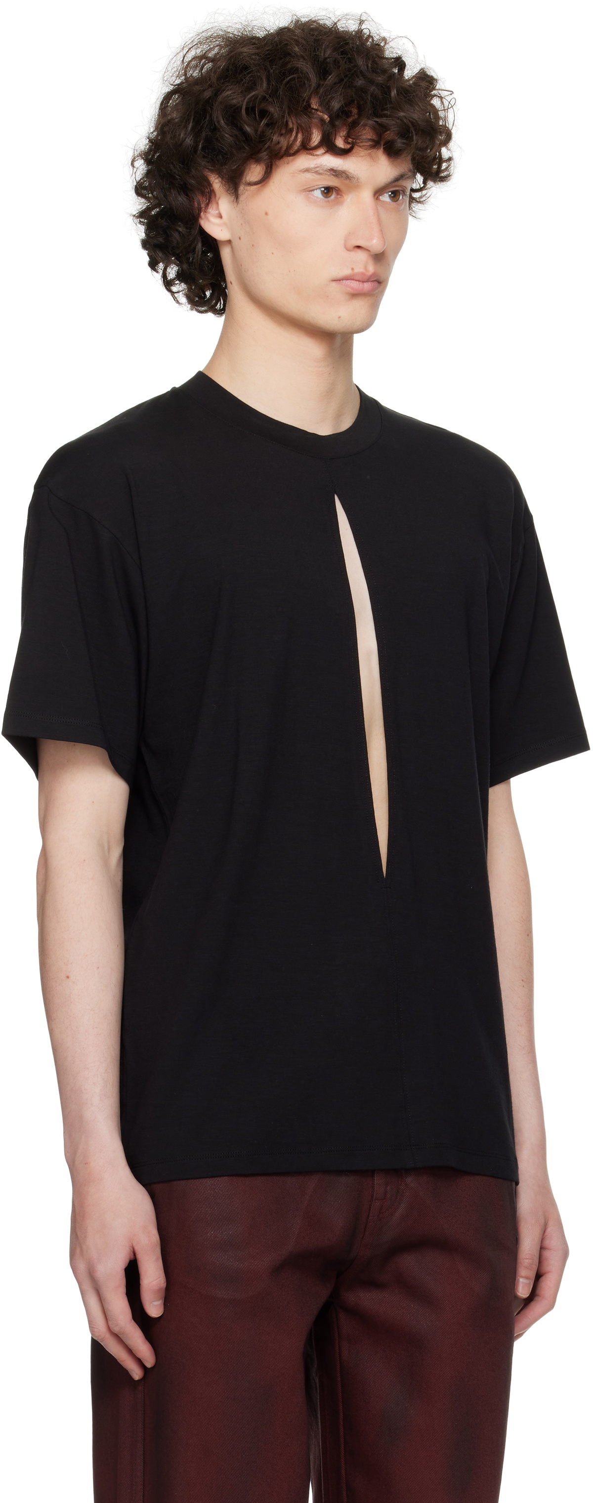 LGN Louis Gabriel Nouchi Black Slit T-shirt