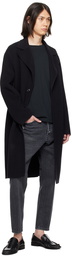 Lardini Black Single-Breasted Coat