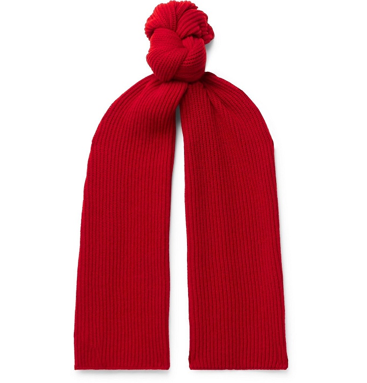 Photo: Johnstons of Elgin - Ribbed Cashmere Scarf - Red