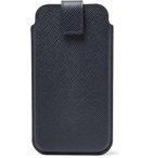 Smythson - Panama Cross-Grain Leather iPhone 8 Case - Midnight blue