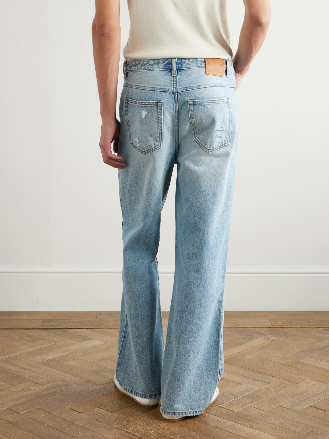 MANAAKI - Rangi Straight-Leg Distressed Jeans - Blue