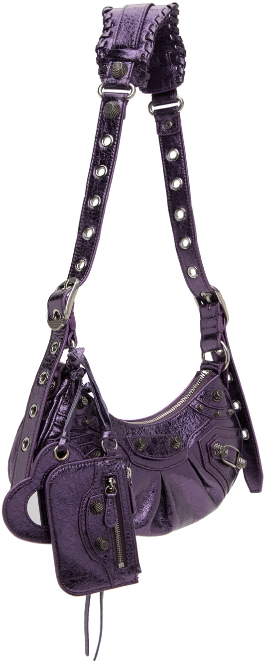 【送料&関税込】Balenciaga Light Purple Leather Le Cagole S New Authentic $2550 Balenciaga Le Cagole XS Lambskin Leather