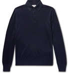 Brioni - Slim-Fit Cashmere and Silk-Blend Polo Shirt - Blue