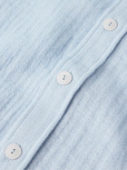 The Elder Statesman - Drift Wool and Cotton-Blend Gauze Overshirt - Blue