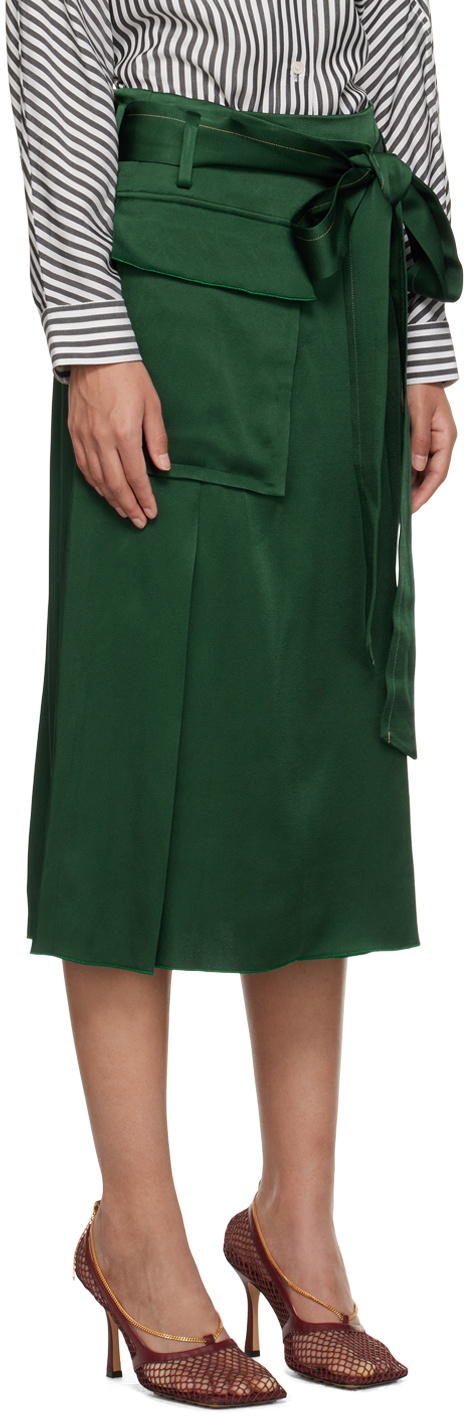 スカート VICTORIA BECKHAM Women Skirts 1225WDR006342A9342 Green Victoria Beckham Green Trench Midi Skirt Victoria Beckham