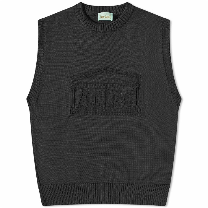 Photo: Aries Recycled Reverse Knit Temple Knit Vest in Black
