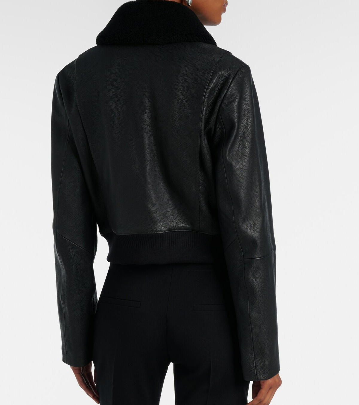 Vince Shearling-trimmed leather jacket