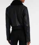 Vince Shearling-trimmed leather jacket
