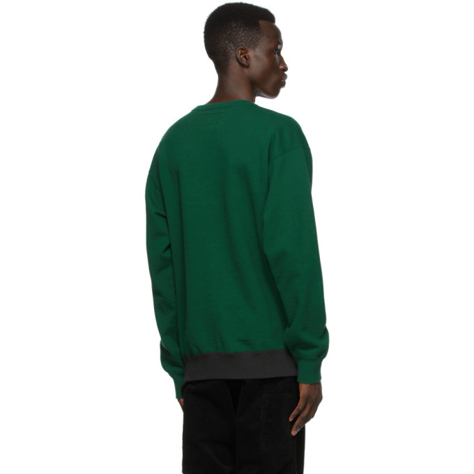 WACKO MARIA Green Three-Tone Washed Sweatshirt Wacko Maria