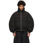 Chen Peng Black Down Pleated Puffer Jacket