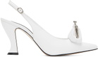 Pushbutton White Coin Purse Heels