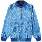 Blue Blue Japan Men's Reversible Marble Print Souvenir Jacket in Black