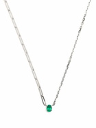 Yvonne Léon 18K White Gold Solitaire Emerald Necklace