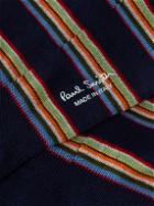 Paul Smith - Three-Pack Striped Organic Cotton-Blend No-Show Socks