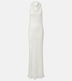 Staud Roselle beaded halterneck organza maxi dress