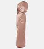 The Sei Draped one-shoulder silk satin gown