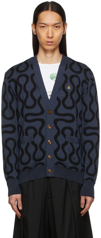 Photo: Vivienne Westwood Black & Blue Squiggle Cardigan