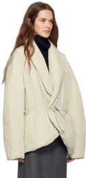 LE17SEPTEMBRE Off-White Shawl Collar Goose Down Jacket
