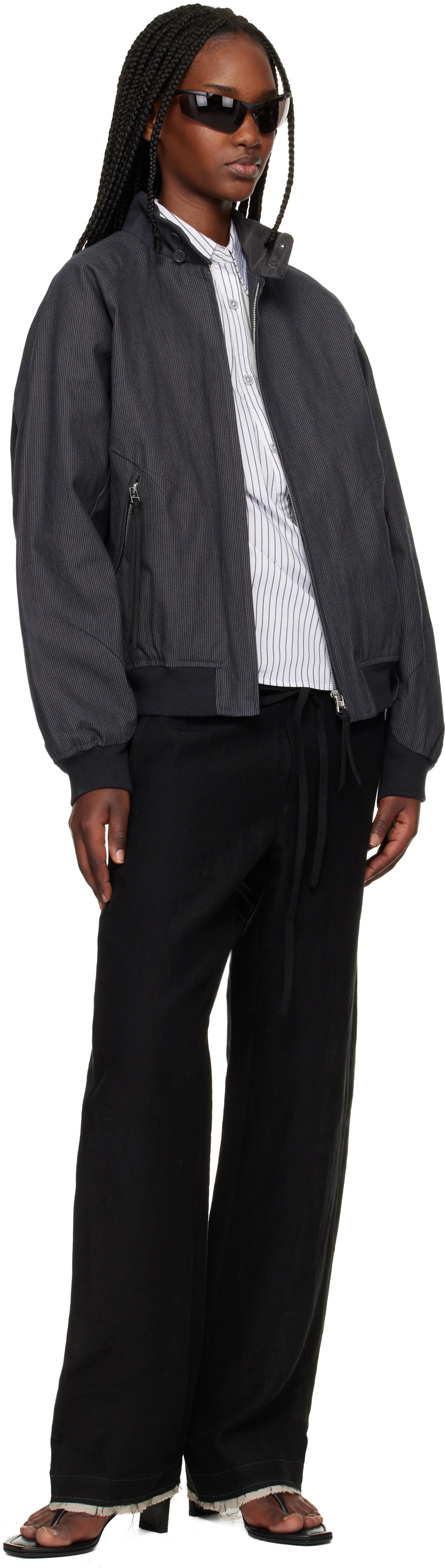 POST ARCHIVE FACTION (PAF) Gray Opening Bomber Jacket
