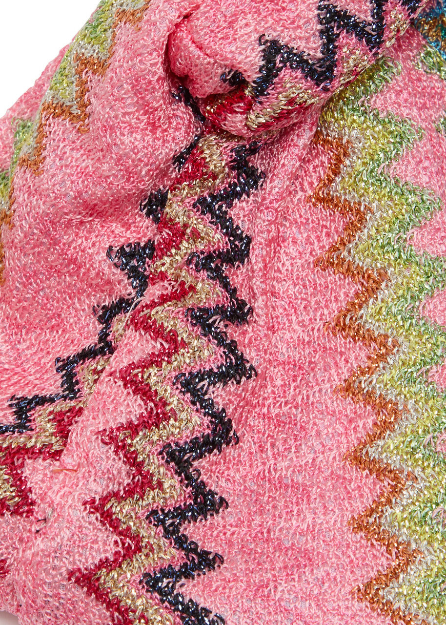 Missoni Metallic Zigzag-intarsia Knitted Headband - Pink - One Size