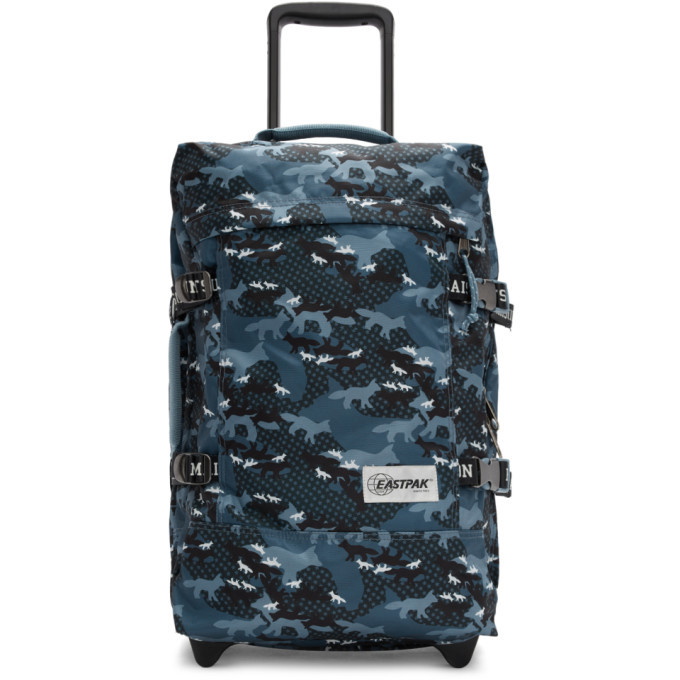 Photo: Maison Kitsune Blue Eastpak Edition Camouflage Tranverz S Travel Bag