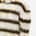 Marni Men's Stripe Mohair Crew Sweat in Lily White