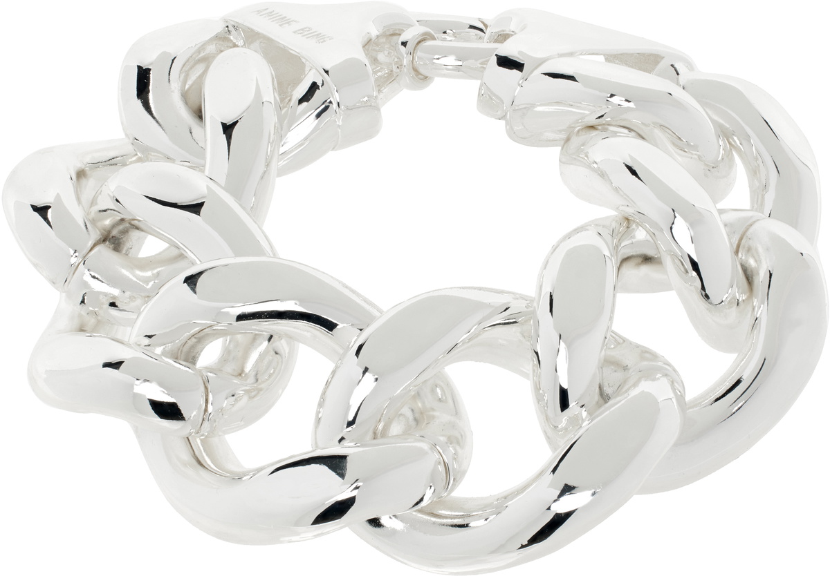 ANINE BING Silver Chunky Chain Bracelet