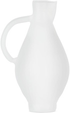 Los Objetos Decorativos White Opal Glass Pitcher