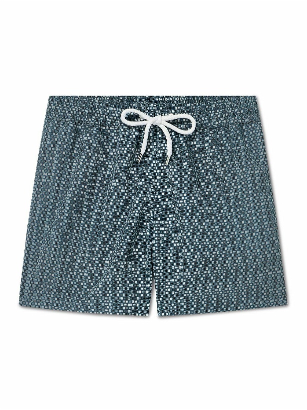 Photo: Frescobol Carioca - Slim-Fit Short-Length Printed Recycled Swim Shorts - Blue