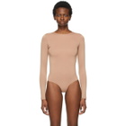 SKIMS Beige Essential Thong Long Sleeve Bodysuit