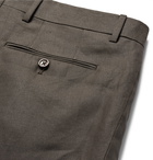 TOM FORD - Pleated Linen Trousers - Men - Green