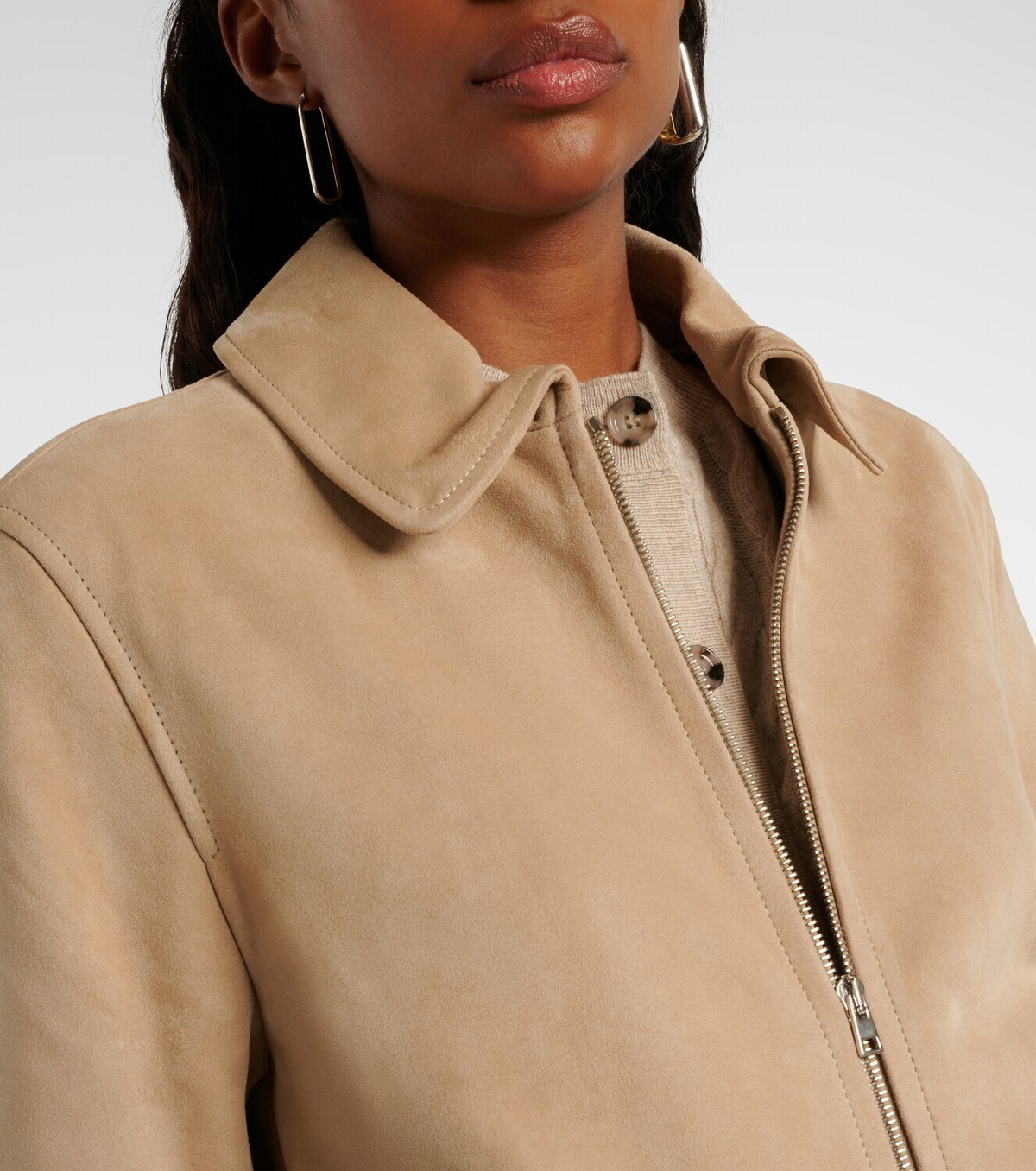 Yves Salomon Suede bomber jacket