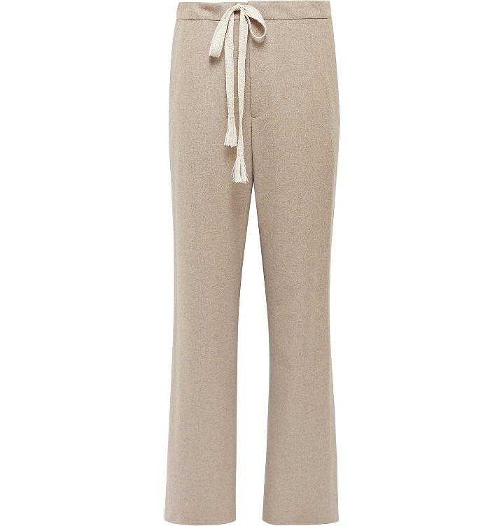Photo: Auralee - Mélange Wool-Flannel Drawstring Suit Trousers - Neutrals