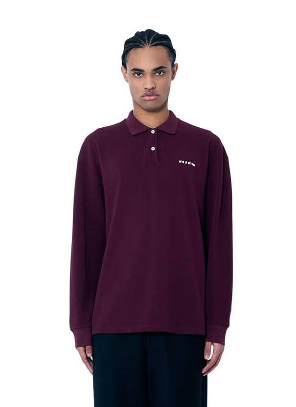 Photo: Miu Miu Logo Embroidery Polo Shirt