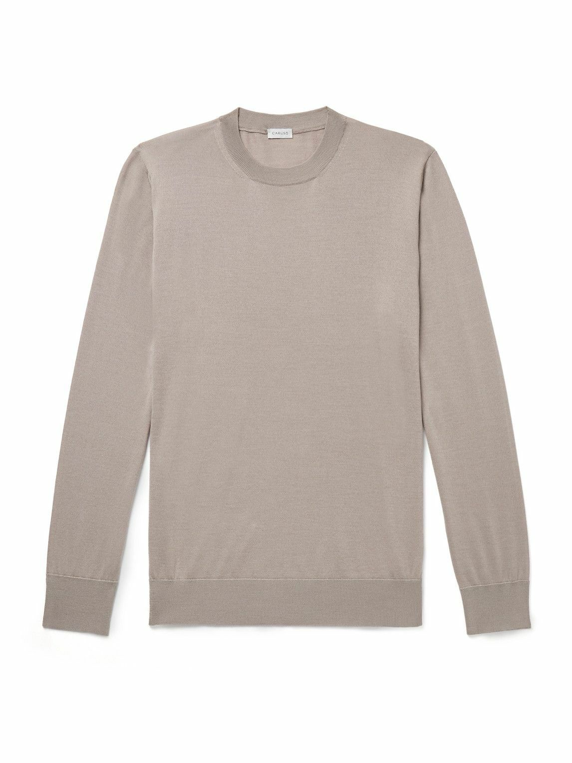 Caruso - Wool, Silk and Cashmere-Blend Sweater - Neutrals