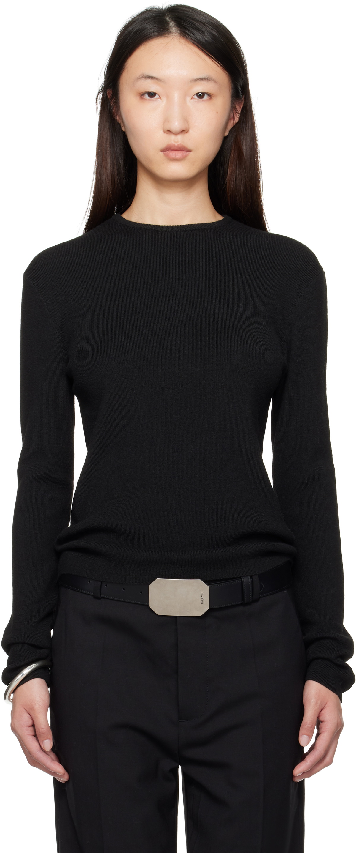 Fear of God ESSENTIALS Black Soft Rib Long Sleeve T-shirt