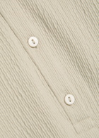 Eileen Fisher Henley Textured Cotton-blend Polo Shirt Beige