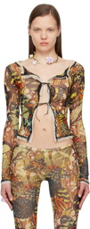 Jean Paul Gaultier Yellow Butterfly Cardigan