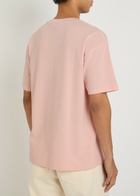Saint Laurent Logo-embroidered Piqué Cotton-blend T-shirt Pink