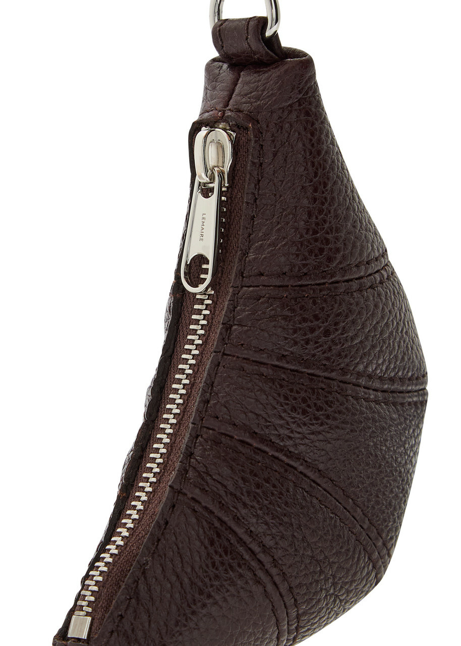 Lemaire Croissant Mini Grained Leather bag Charm - Dark Brown - One Size