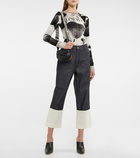 Loewe - Gate Dual Mini leather and jacquard shoulder bag