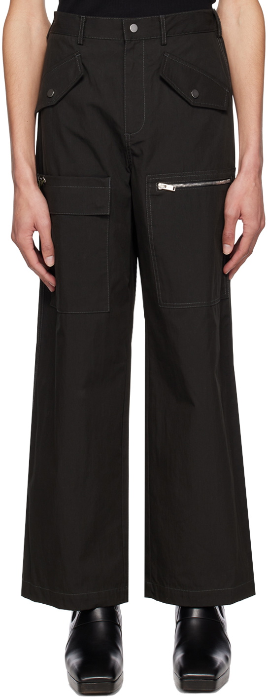 Dion Lee Black Slouchy Pocket Cargo Pants