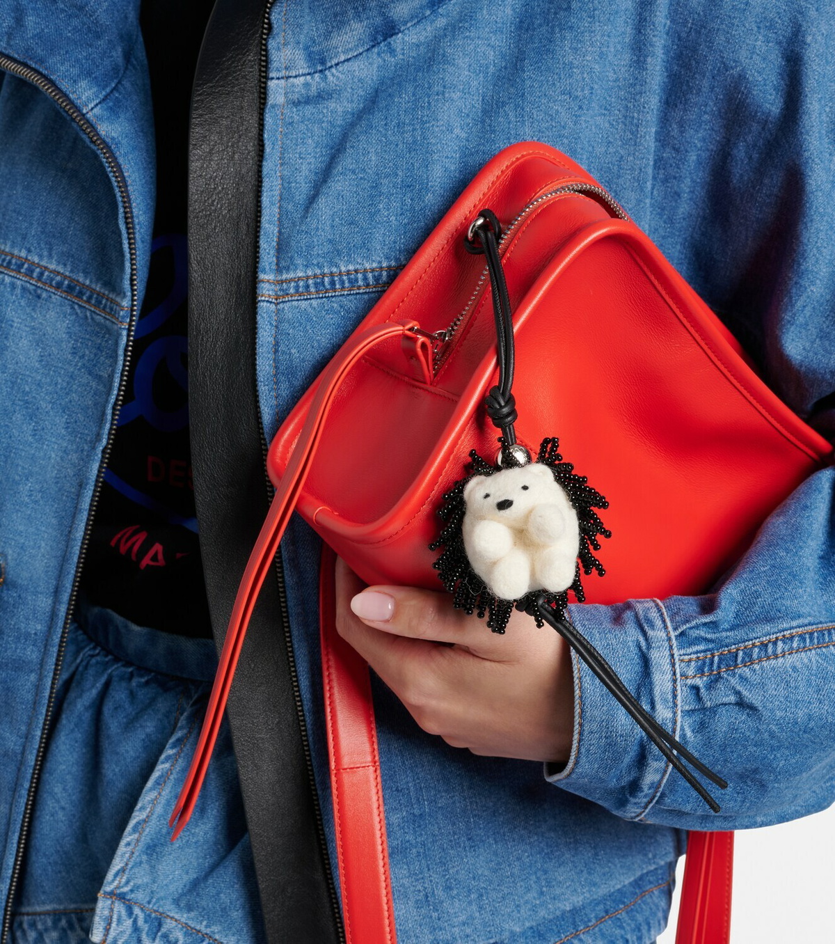 Loewe Hedgehog beaded wool bag charm
