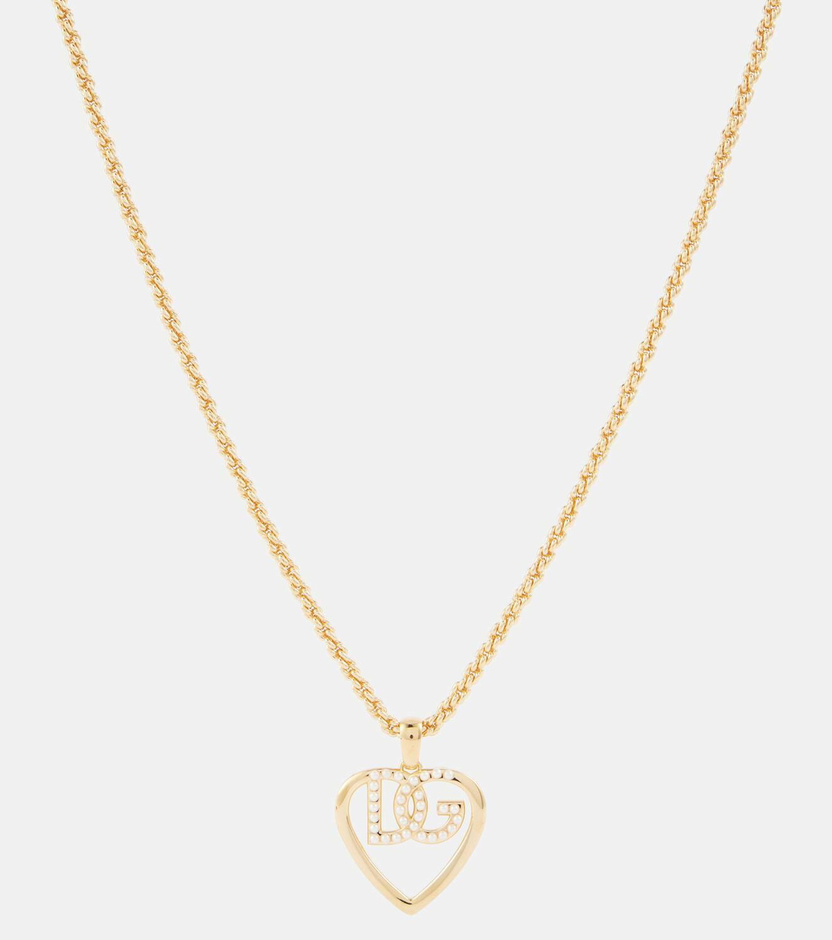 Dolce&Gabbana DG embellished gold-plated necklace