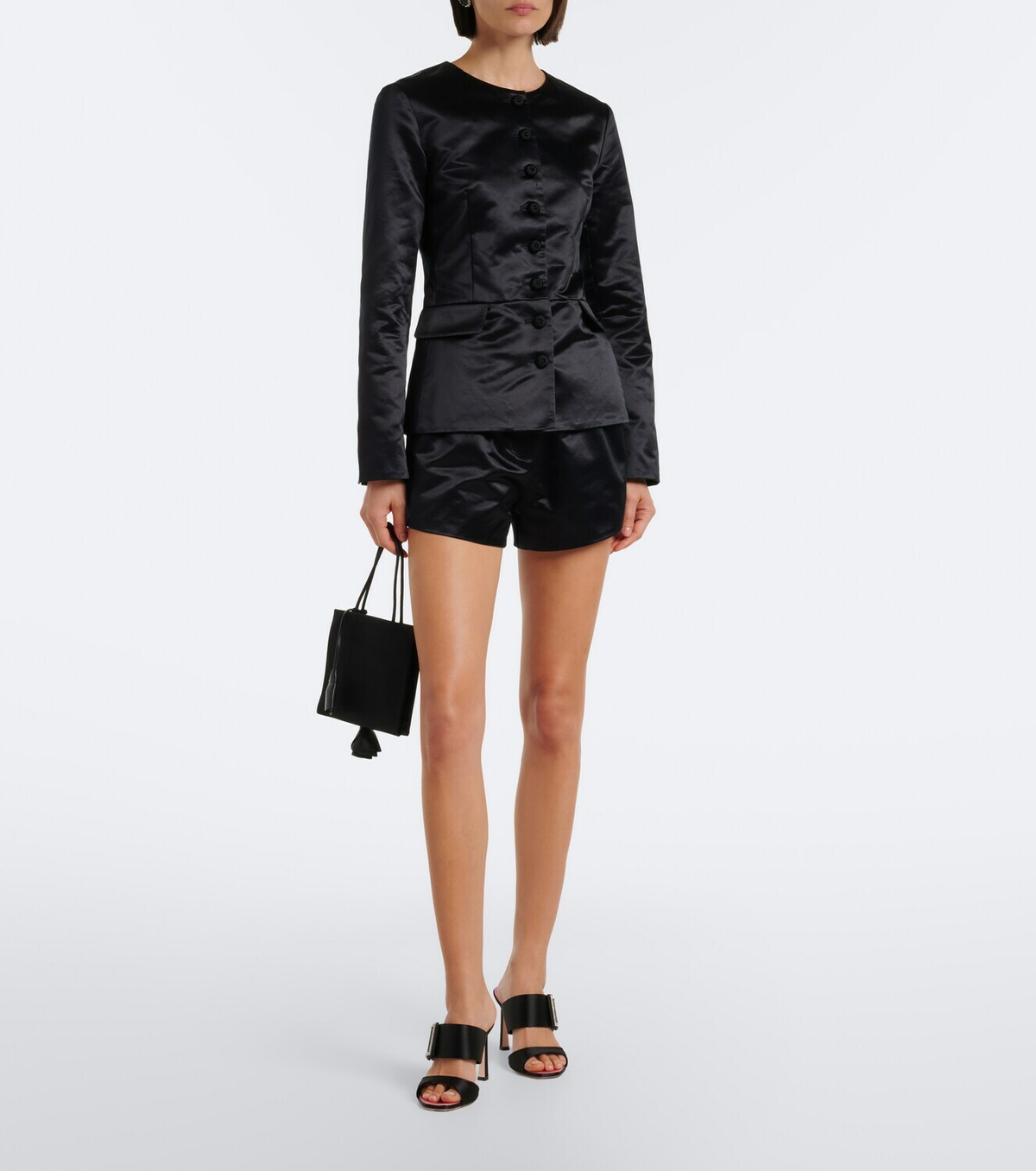 Posse Verity cotton and silk satin shorts