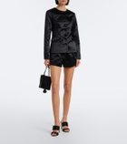 Posse Verity cotton and silk satin shorts