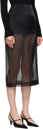 The Frankie Shop Black Peri Sheer Midi Skirt