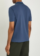 PS Paul Smith Striped-trim Piqué Stretch-cotton Shirt Blue
