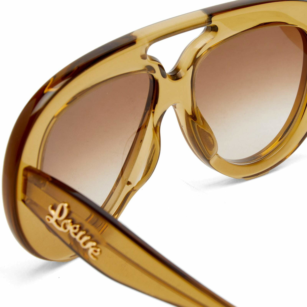 Loewe Eyewear Loewe Acetate Curvy Sunglasses in Shiny Dark
