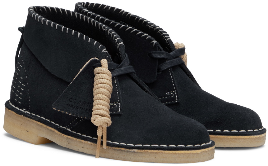 clarks desert boots navy